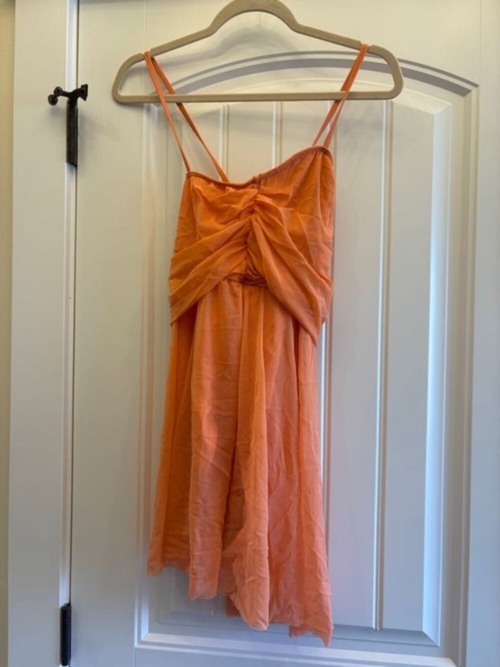 Used Sheer Orange Lyrical Dress Dance Costume